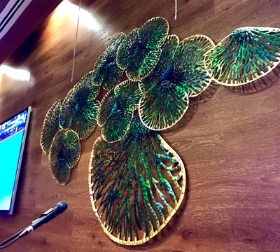 Green Leaves in Dubai Restaurant - 5mm Design Wall Art Feature