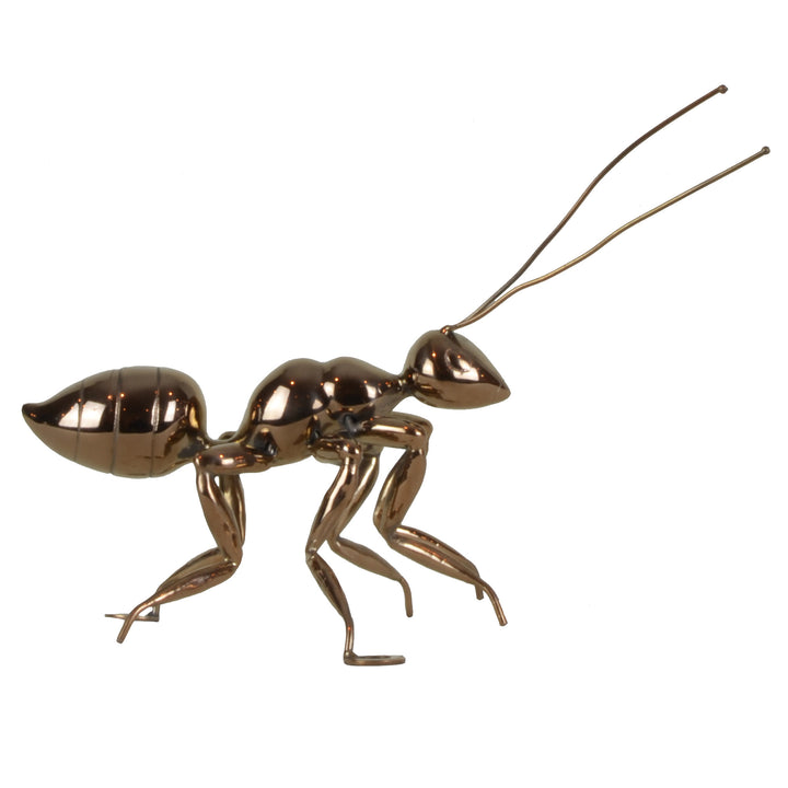 Copper Ant - View 1 - Best seller. Decorative Object / Sculpture. Copper Colour. Ant Decorative object. Can be used as a free standing ornament or wall decor. The Ant feet contains fixtures that allowed the sculpture to be hung on the wall and used as a s